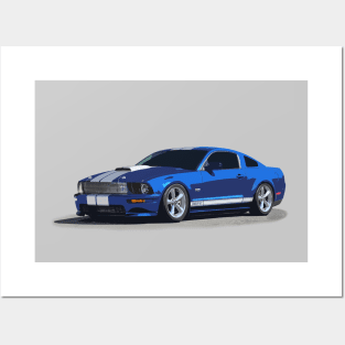 Ford Mustang GT - stylized color Posters and Art